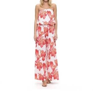 NEW ARIELLA belted tube jumpsuit in pink